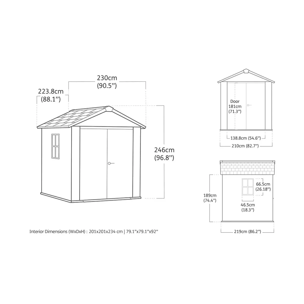Keter Apex Casetta da Giardino in Resina Effetto Legno 230x224x246 cm