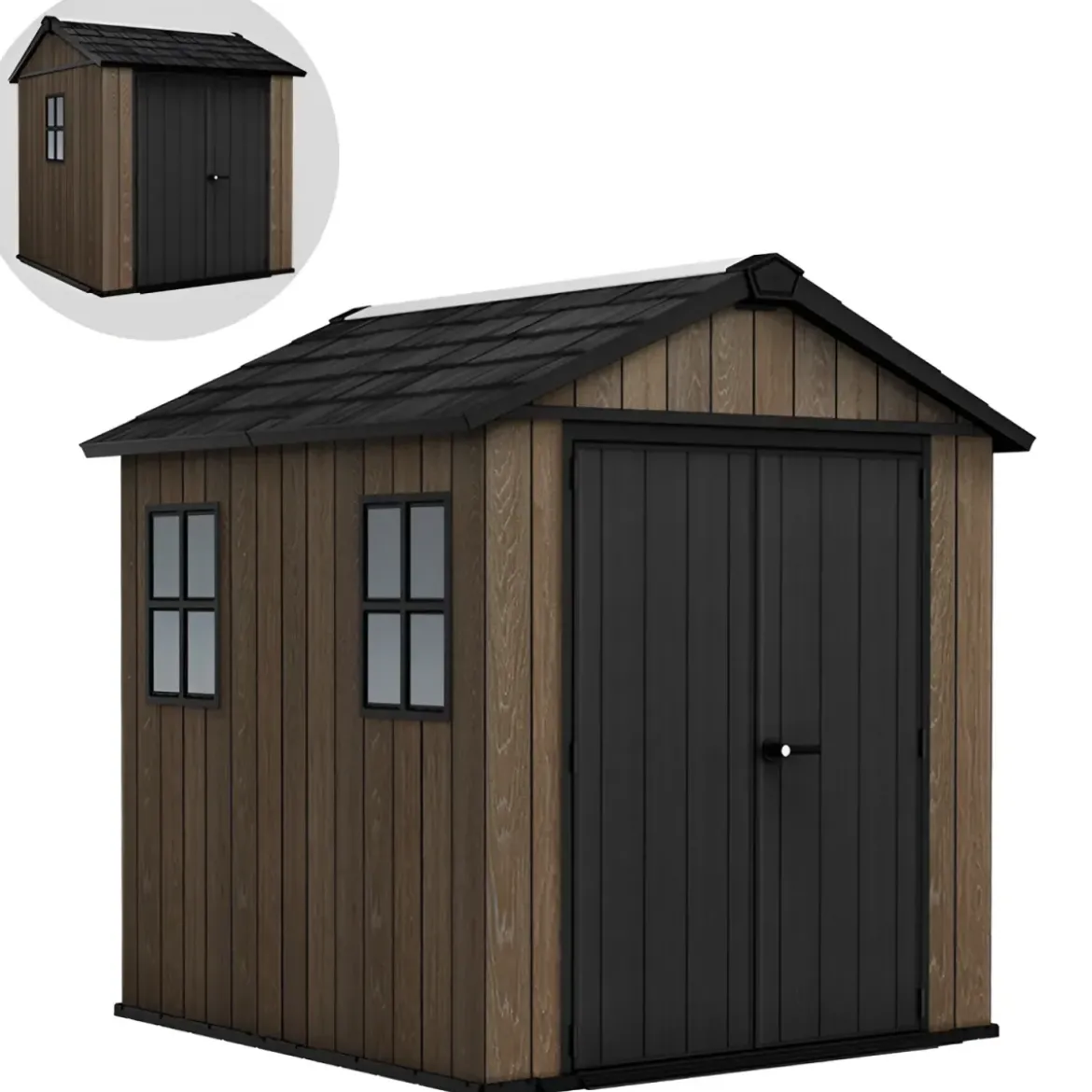 Keter Apex Casetta da Giardino in Resina Effetto Legno 230x224x246 cm