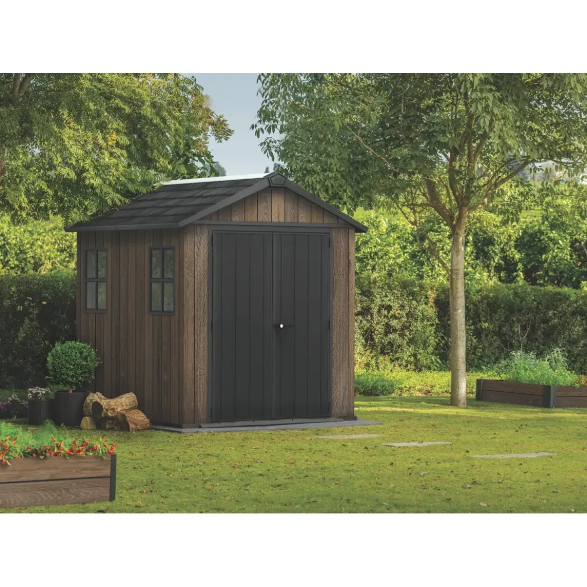 Keter Apex Casetta da Giardino in Resina Effetto Legno 230x224x246 cm