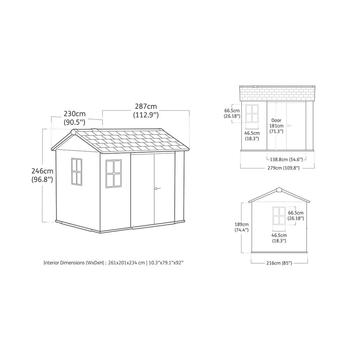 Keter Apex Casetta da Giardino in Resina Effetto Legno 287x230x246 cm