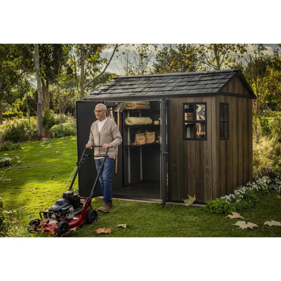 Keter Apex Casetta da Giardino in Resina Effetto Legno 287x230x246 cm