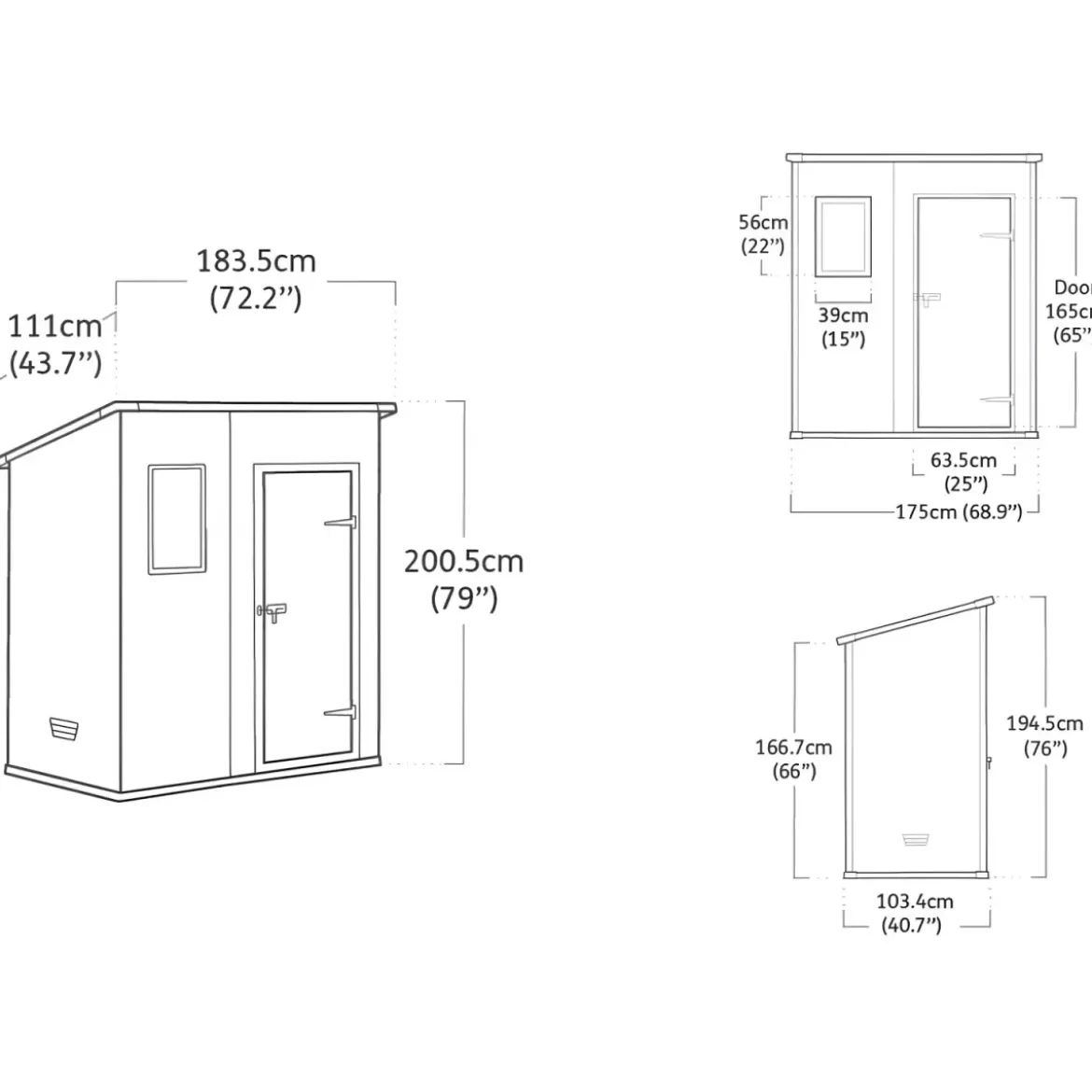Keter Casetta MANOR PENT 183x111 in Resina PVC Box Armadio Giardino