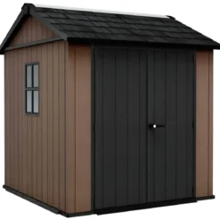 Keter Newton Plus Casetta da Giardino PVC Effetto Legno 230x224 Finestre