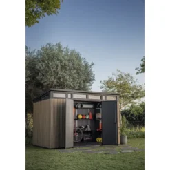 Keter Pent Casetta da Giardino 340x218 Resina Effetto Legno Doppia Porta