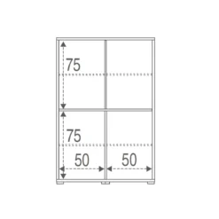 Kit Mobile Credenza 4 Ante Ossido Grigio Archivio con Ripiani Ufficio Soggiorno