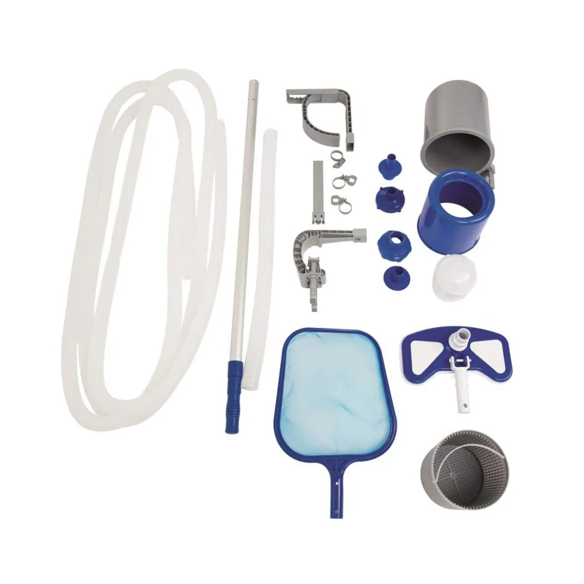 Kit Pulizia con Retino Spazzola e Tubo Aspiratore per Mantenimento Piscina