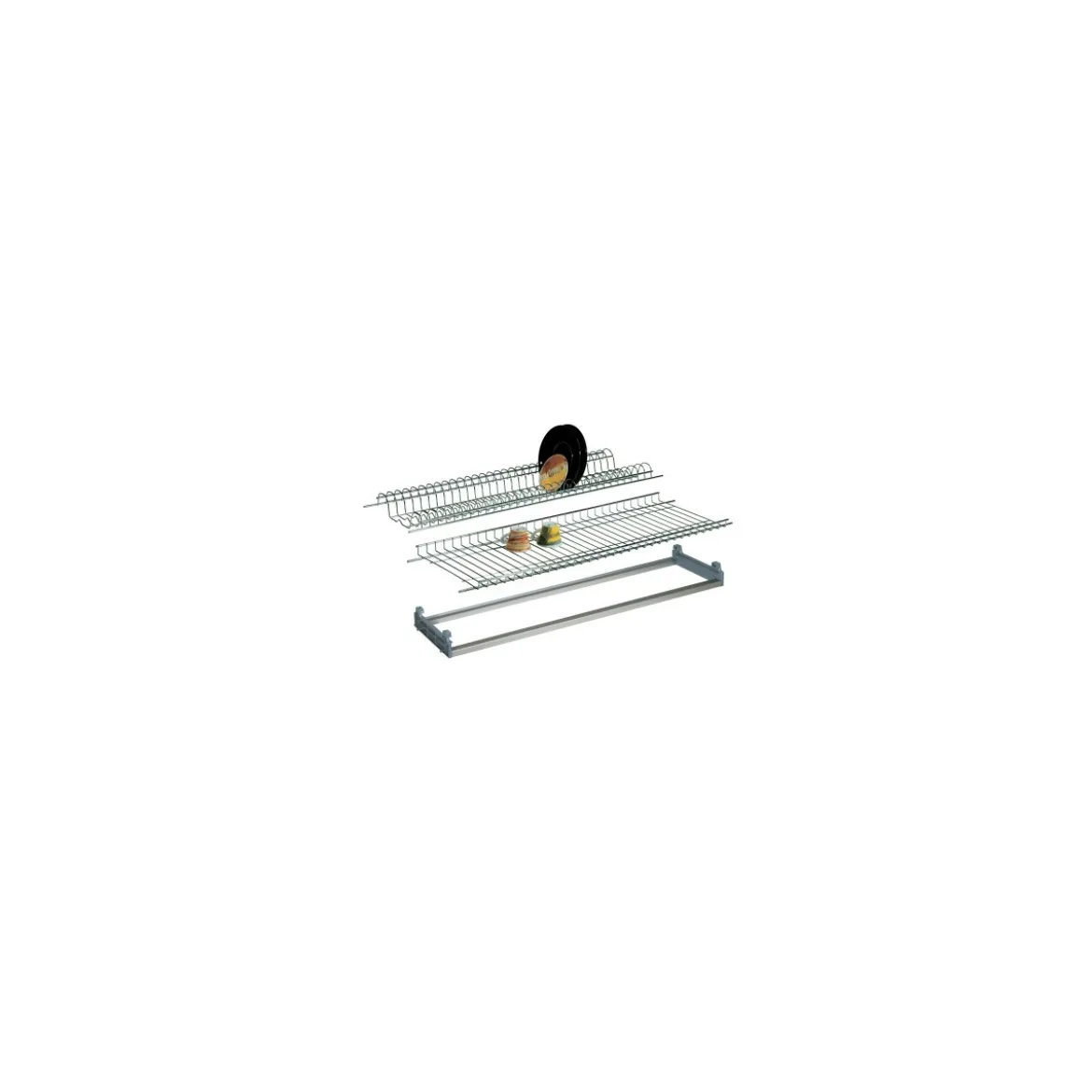 Kit scolapiatti sopralavandino cromato con Telaio regolabile lunghezza 76 cm