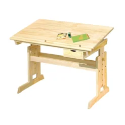 Kit Scrivania Pino Tavolo da Disegno Inclinabile in Legno Cameretta dei Bambini