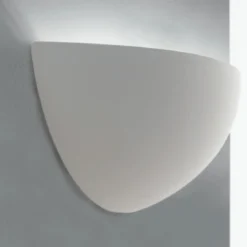 Lampada a Muro Intec Applique Verniciabile in Gesso Bianco Luce da Parete