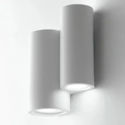Lampada da Parete Intec Applique in Gesso Verniciabile per Interno Bianca