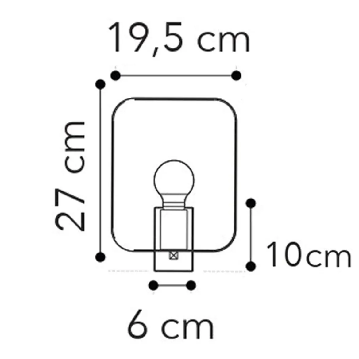 Lampada da Parete Intec Luce per Interno Applique Bianca Lampadina E27