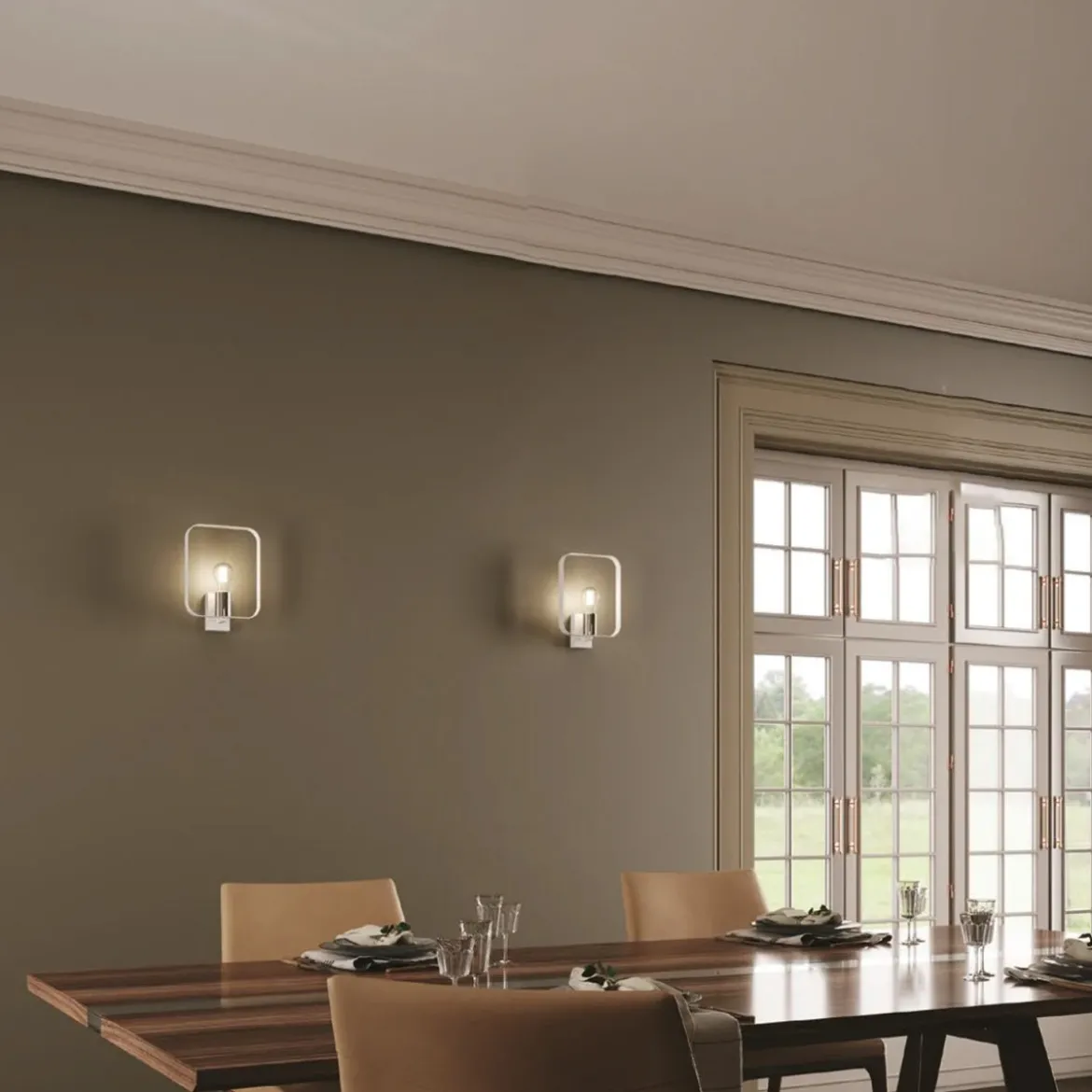 Lampada da Parete Intec Luce per Interno Applique Bianca Lampadina E27