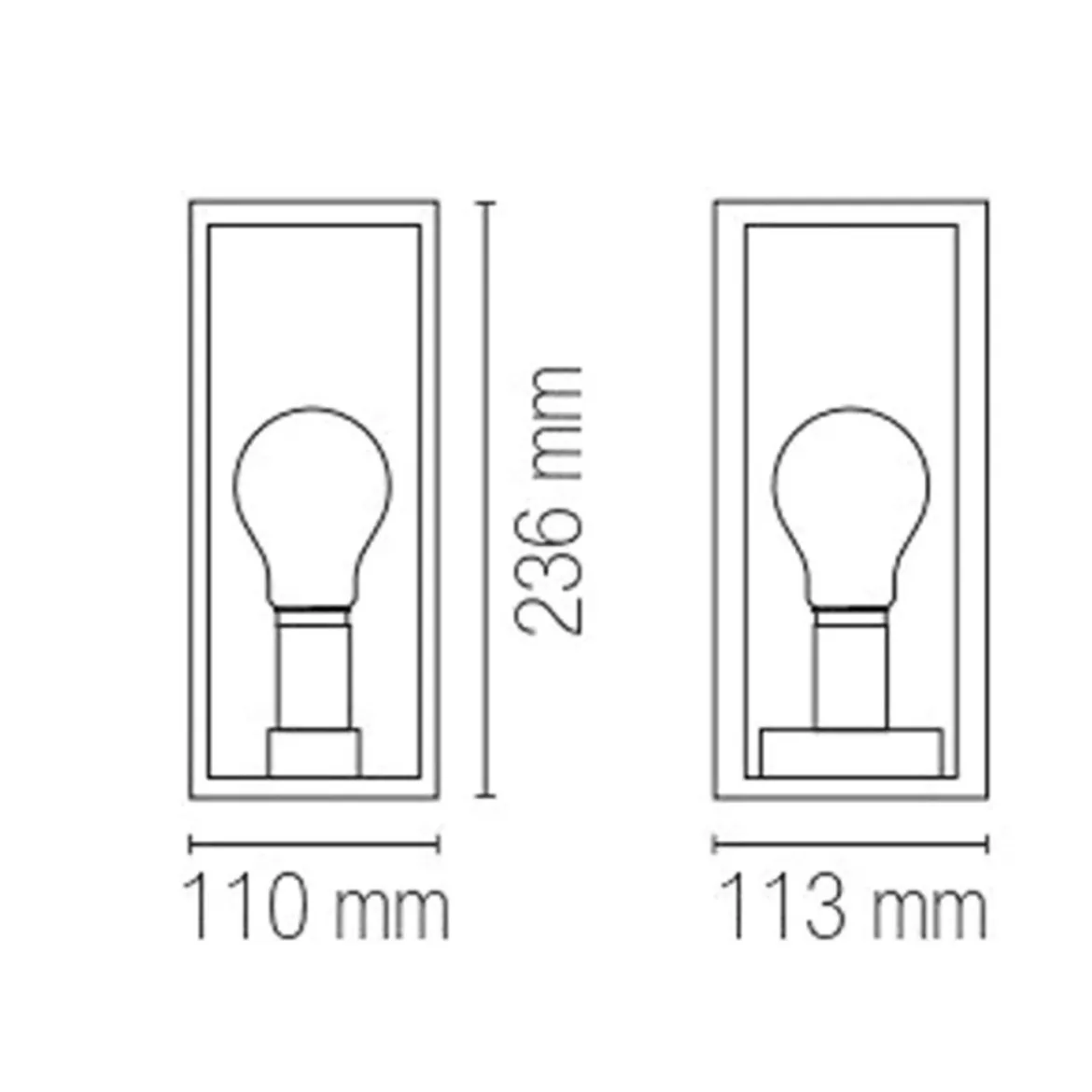 Lampada da Parete per Esterno Applique Intec a Muro in Metallo Argento