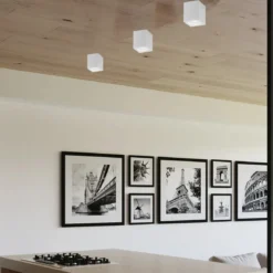 Lampada in Alluminio Faretto da Soffitto Punto Luce Quadrato Bianco Opaco