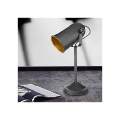 Lampada in Metallo Paralume Direzionabile Attacco Lampadina E27 Nera Pieghevole