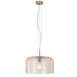 Lampadario Ambra a Sospensione Elegante da Interno Luce in Vetro Soffiato