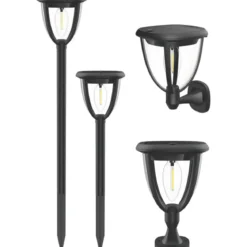 Lanterna Solare 3 in 1 LED 100 Luce Calda Muro Parete Picchetto Esterno