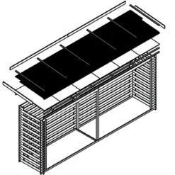 Legnaia da Esterno in Legno Grezzo 456x100x199 cm Tetto Impermeabile