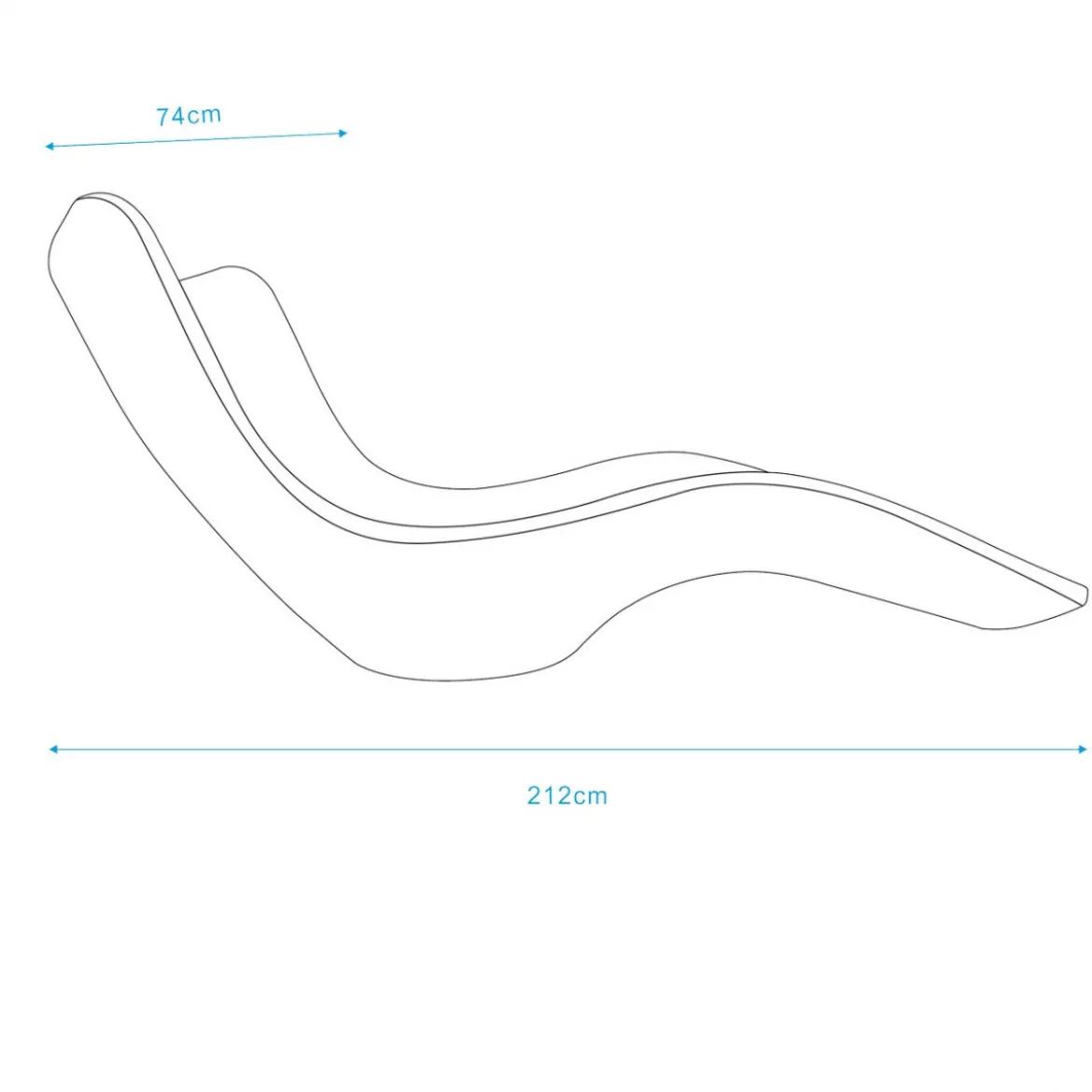Lettino da piscina in politene bianco design moderno
