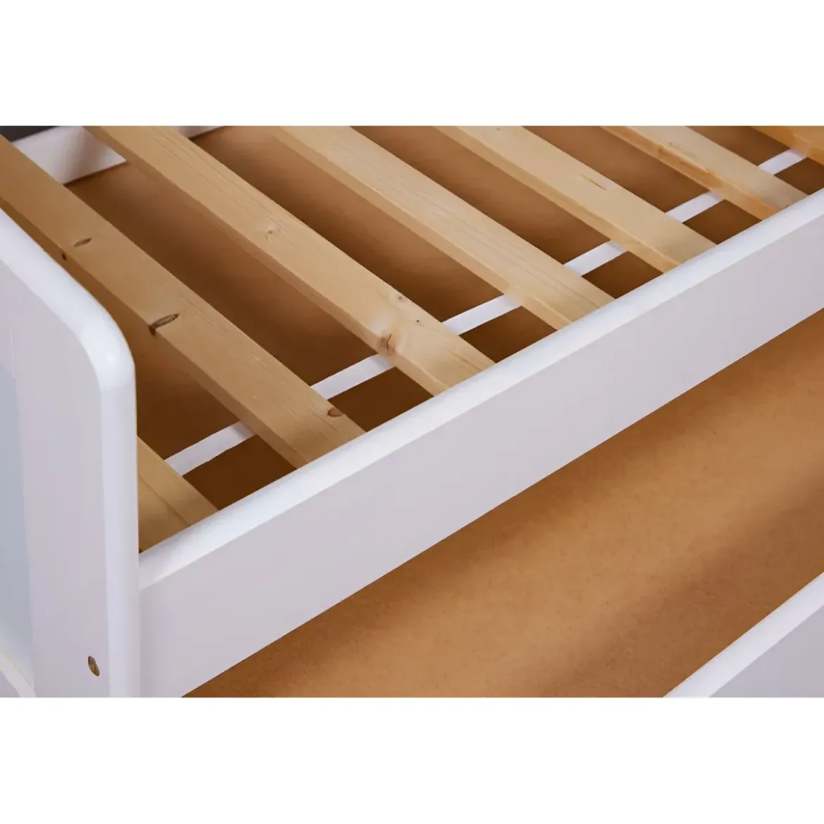2 Letti Singoli 90x200 Bianco da Cameretta Secondo Estraibile Contenitore