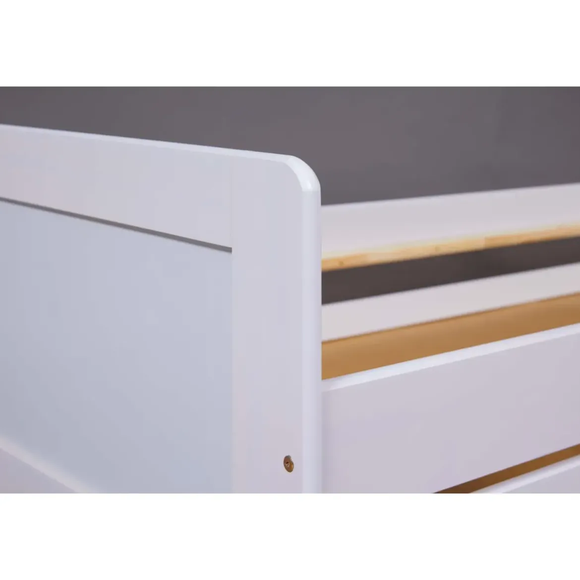 2 Letti Singoli 90x200 Bianco da Cameretta Secondo Estraibile Contenitore