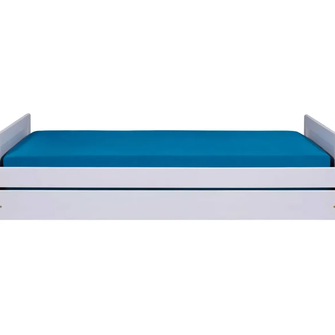 2 Letti Singoli 90x200 Bianco da Cameretta Secondo Estraibile Contenitore