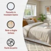 Letto alla Francese 140x200 cm Bianco con 4 Cassetti Rete a Doghe