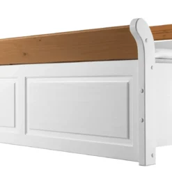 Letto alla Francese 180x200 Pino Massello Bianco Rovere con Cassetto