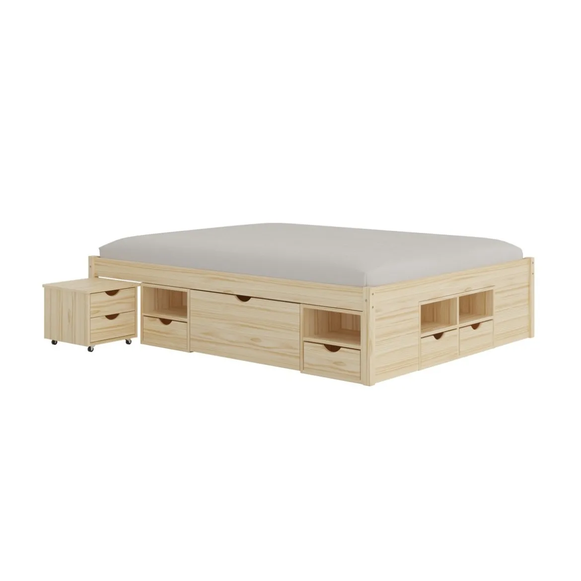 Letto alla Francese 140x200 Rete a Doghe con Cassetti 1 piazza e mezzo Camera