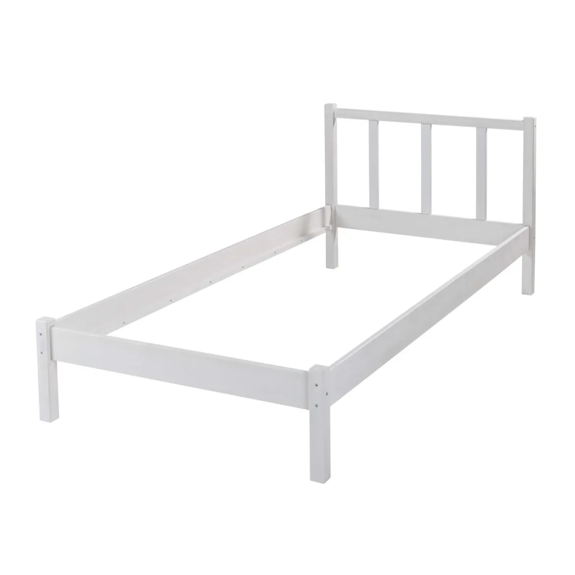 Letto Singolo da Cameretta 90x200 senza Doghe Bianco