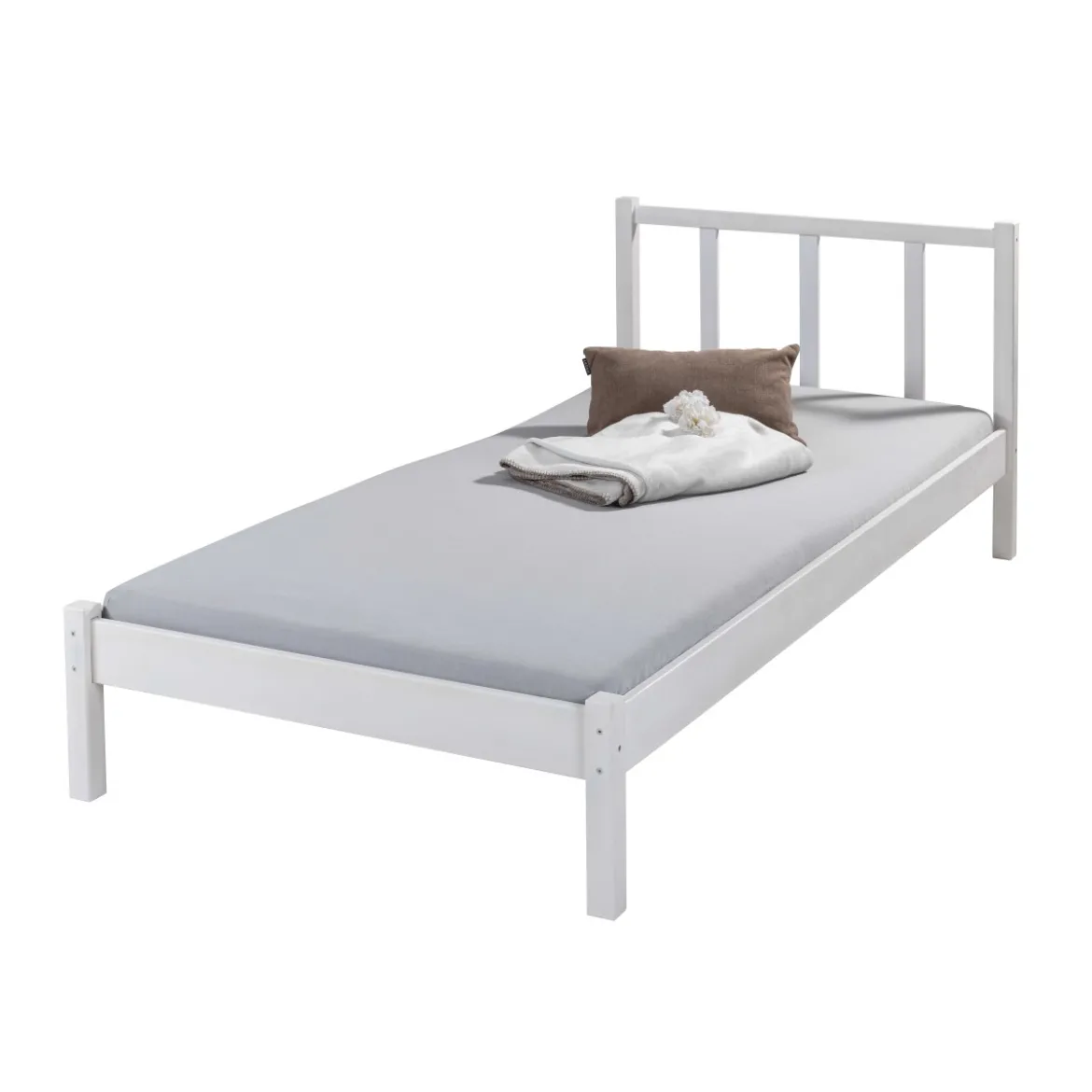 Letto Singolo da Cameretta 90x200 senza Doghe Bianco