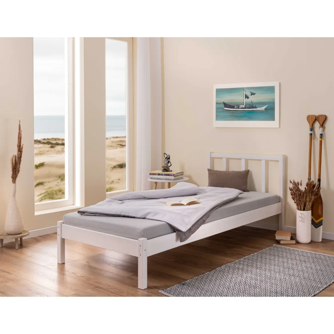 Letto Singolo da Cameretta 90x200 senza Doghe Bianco