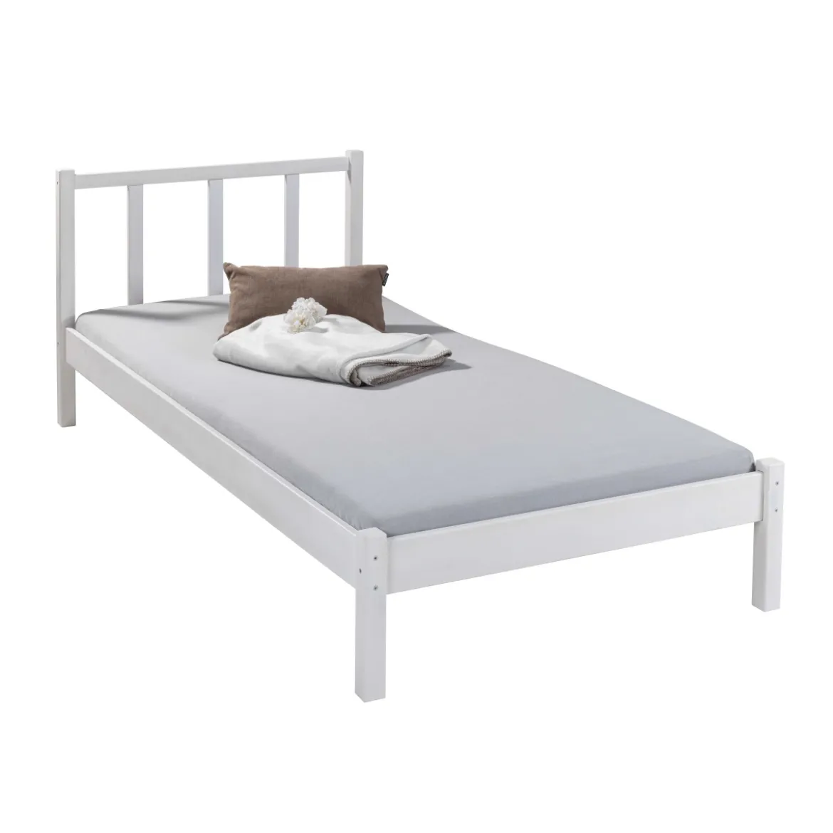 Letto Singolo da Cameretta 90x200 senza Doghe Bianco