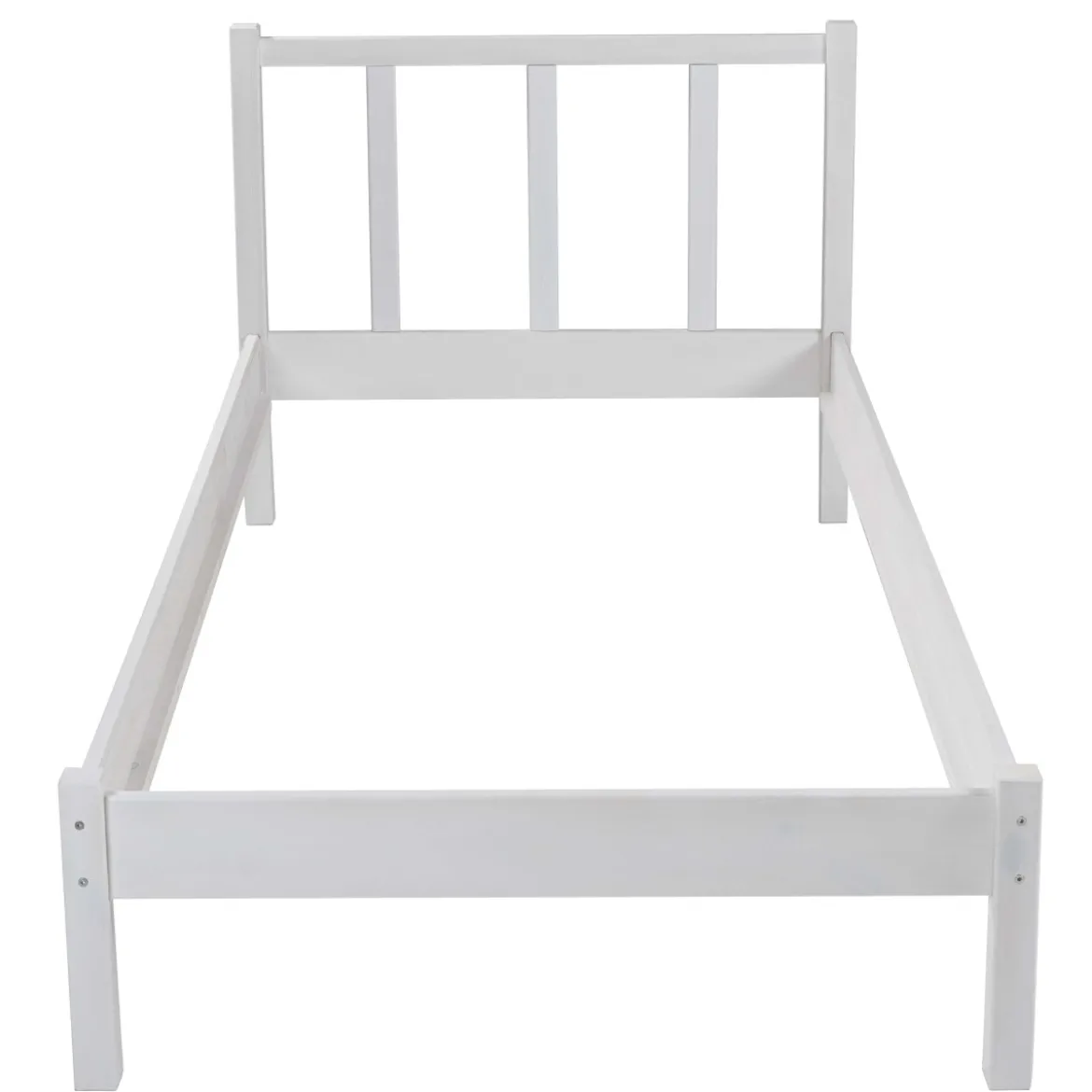 Letto Singolo da Cameretta 90x200 senza Doghe Bianco