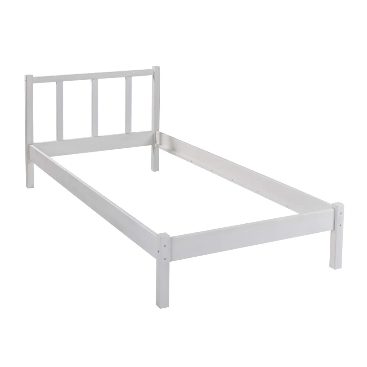 Letto Singolo da Cameretta 90x200 senza Doghe Bianco