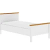 Letto Una Piazza e Mezza 120x200 cm in Pino Massello Bianco Rovere