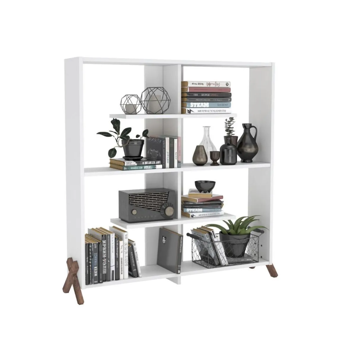 Libreria Bianca Moderna Arredamento Minimal Salotto