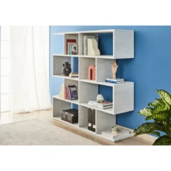 Libreria Modulare Bianco a Giorno Moderna Mensole Scaffale Ufficio Studio