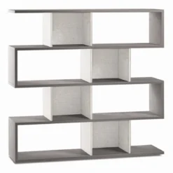 Libreria Modulare Cemento Bianco Moderna Mensole Scaffale Ufficio Studio