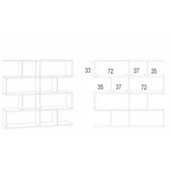 Libreria Modulare Giorno Cemento Moderna Mensole Scaffale Ufficio Studio