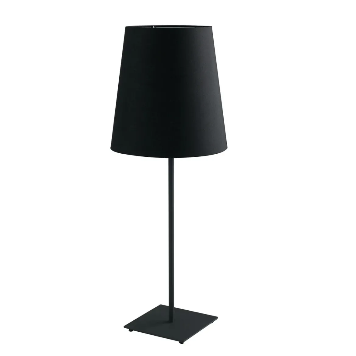 Luce in Metallo Nero Lampada da Tavolo con Paralume in Tessuto Moderna