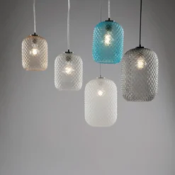 Luce in Vetro Cristallo Bianco Lampadario a Sospensione Elegante da Interno