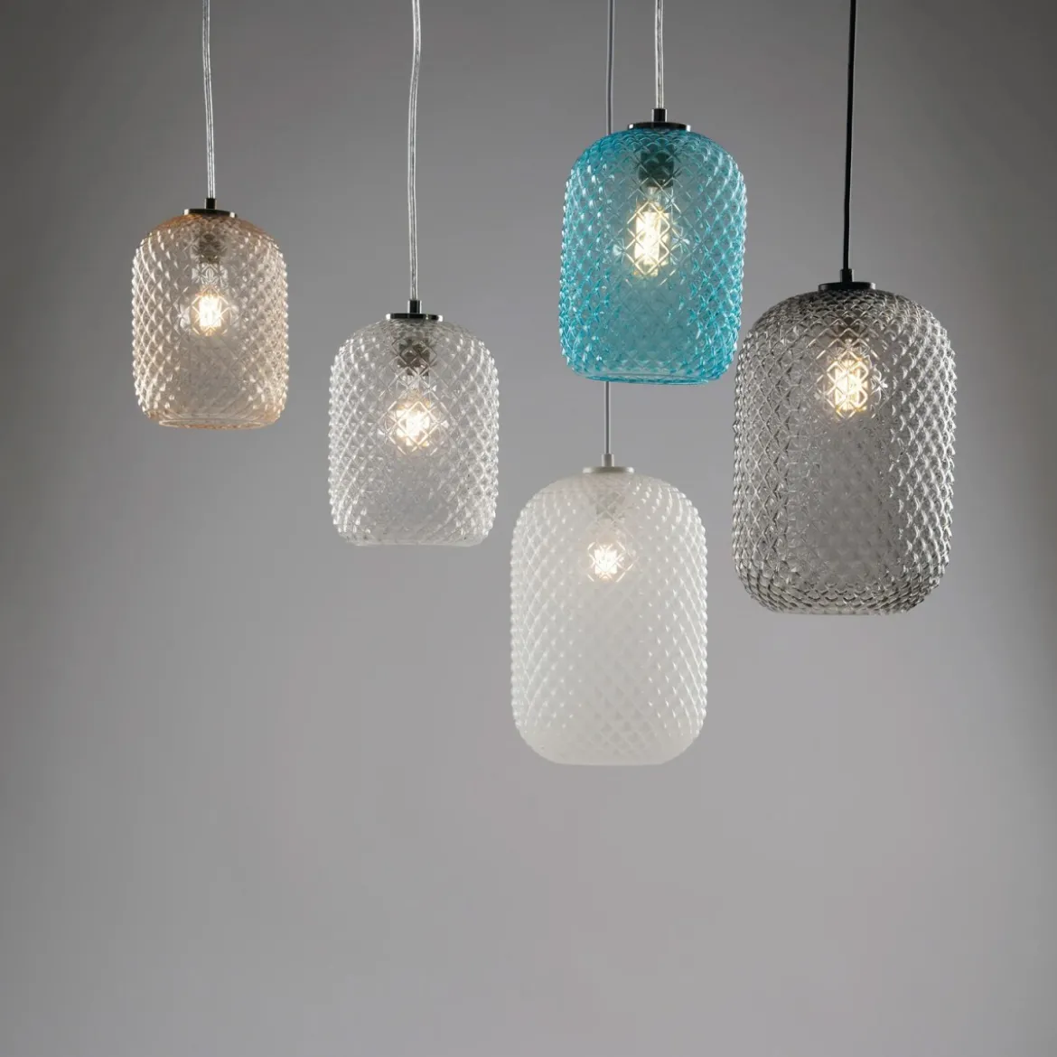 Luce in Vetro Cristallo Bianco Lampadario a Sospensione Elegante da Interno
