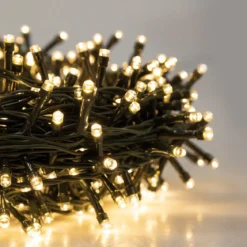 Lucine di Natale Filo di 13,5 mt Decorazione con 300 Led Luce Bianco Caldo
