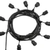 Luci per Gazebo Ombrellone 10m con 10 Portalampade E27 Nero Esterno