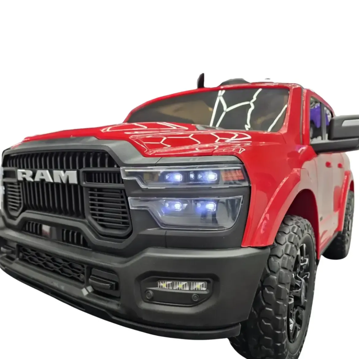 Macchina Elettrica Bambini 12V Dodge Rosso Sedili Ecopelle Bluetooth