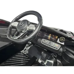 Macchina Elettrica per Bambini Mercedes Nero 12V con Sedile in Pelle