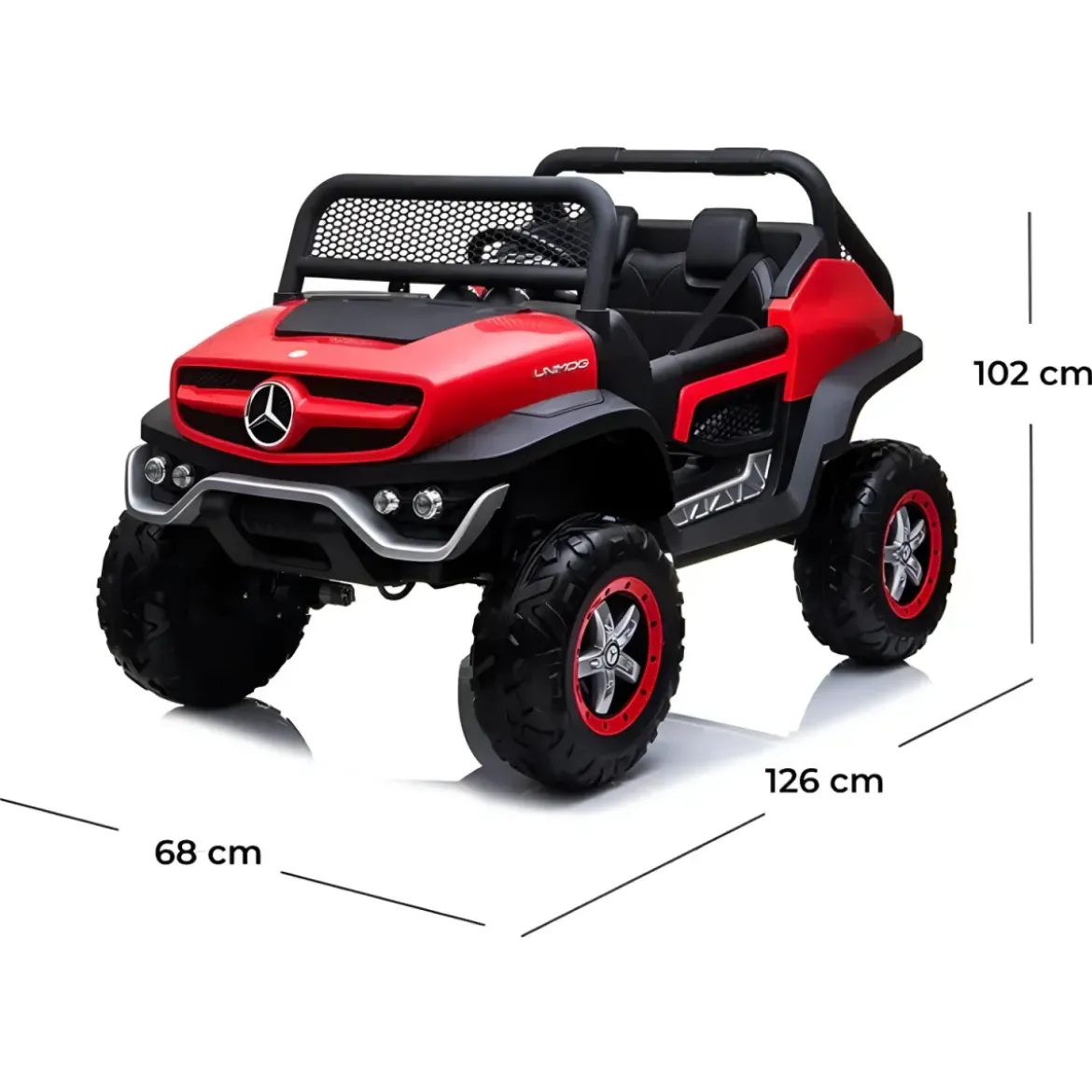 Macchina Elettrica per Bambini Mercedes Unimog Fuori Strada Rosso