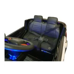 Macchina Elettrica Polizia per Bambini Nera a Batteria 12 V Jeep Luci Macchinina