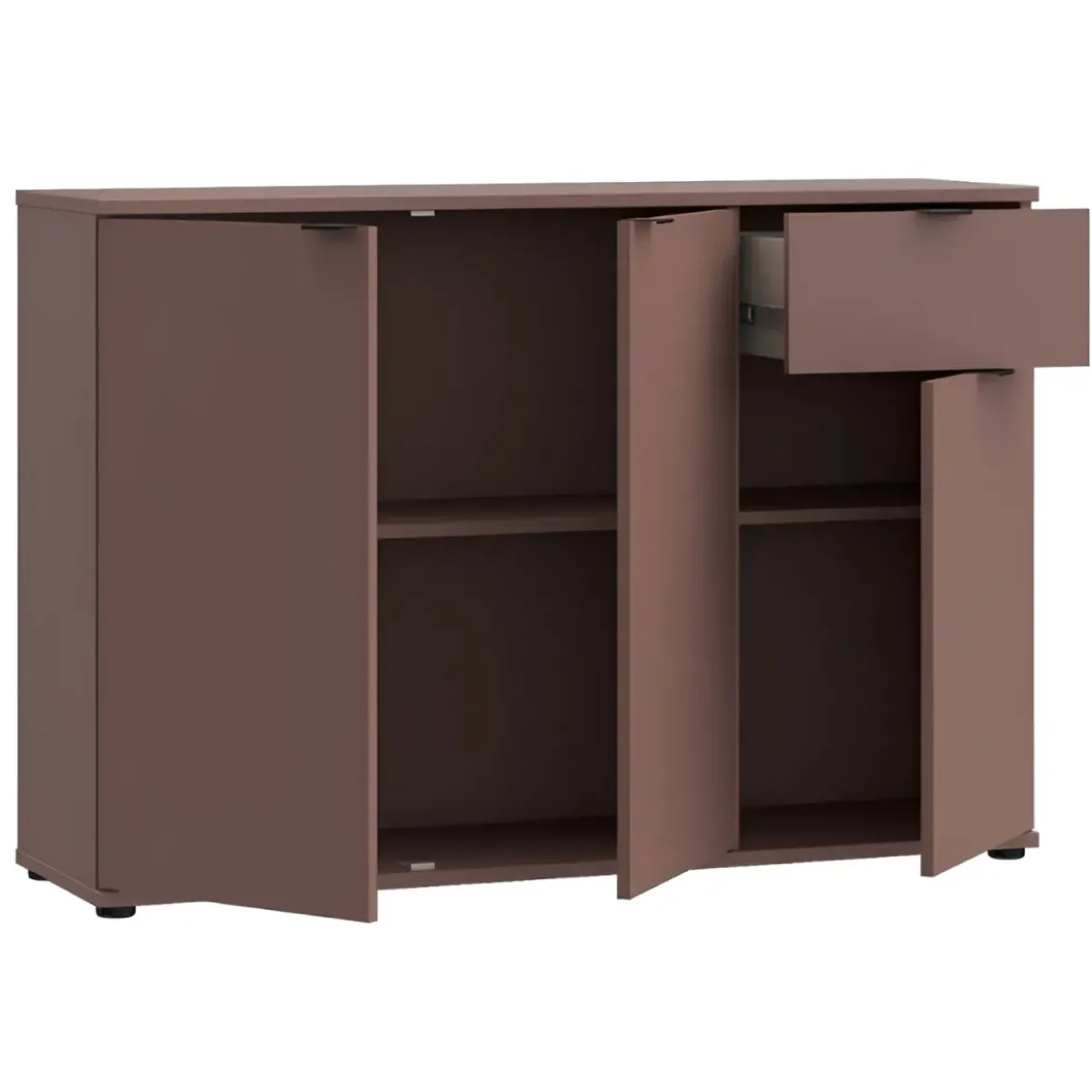 Madia 3 Ante 1 Cassetto Credenza Salvaspazio Terracotta per Soggiorno